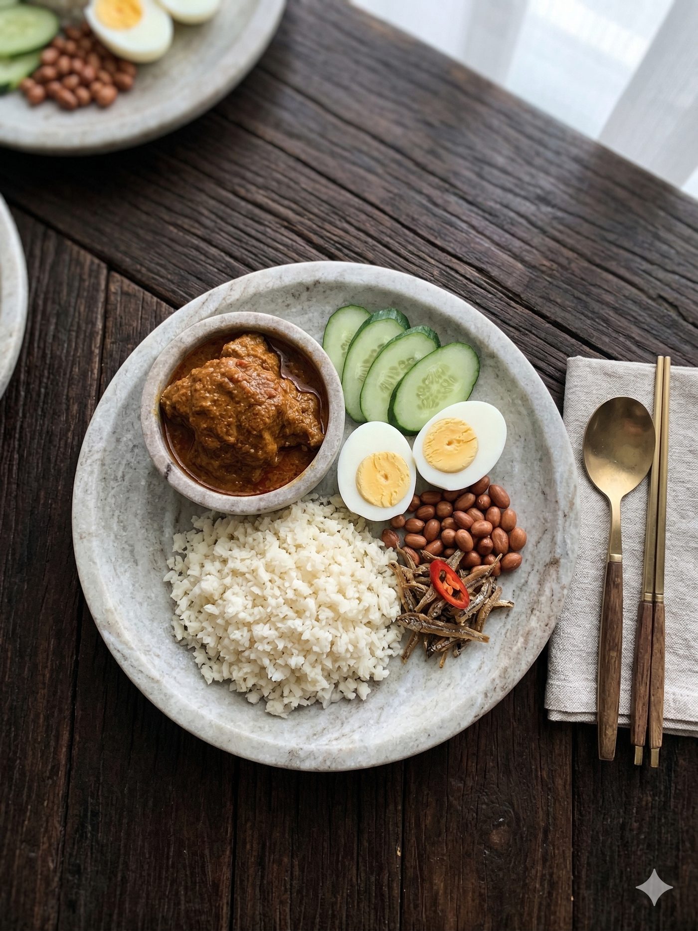 Keto curry chicken nasi lemak