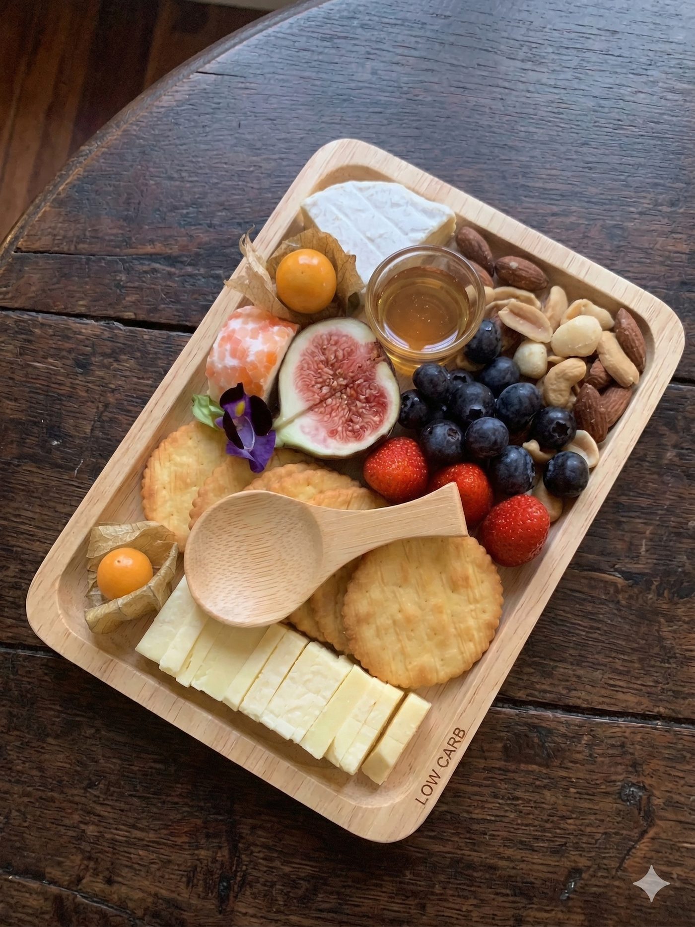 Cheese and fruit grazing platter